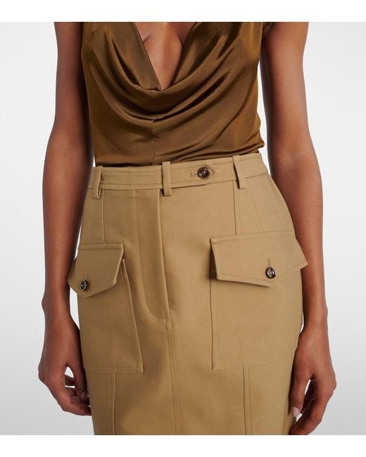 Tom Ford Natural Fitted Pencil Skirt With Front Pockets