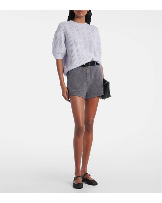 Lisa Yang White Kenzie Cable-Knit Cashmere And Silk Sweater