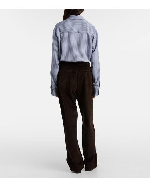 Frankie Shop Black Norstrand Cotton Corduroy Straight Pants