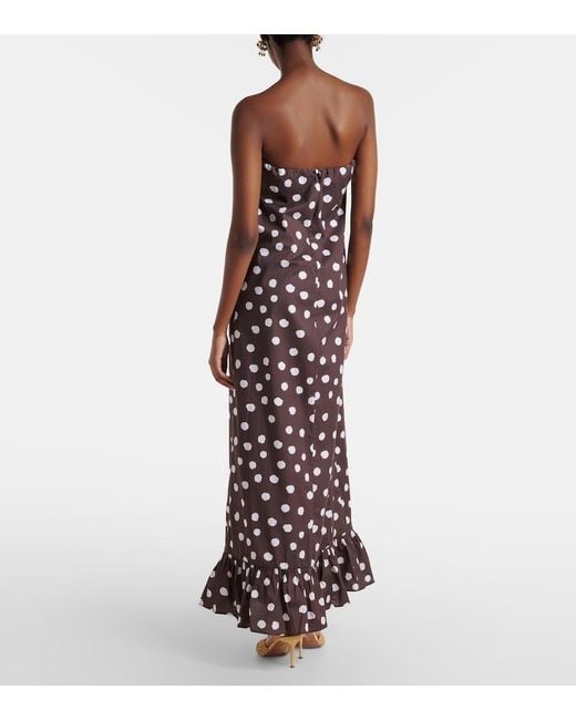 Adriana Degreas Multicolor Polka-Dot Cotton-Blend Maxi Dress
