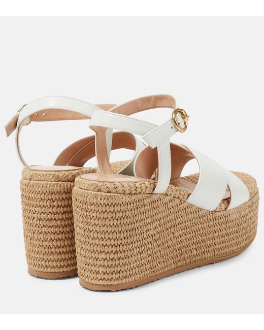 Gianvito Rossi Metallic Suede Wedge Sandals