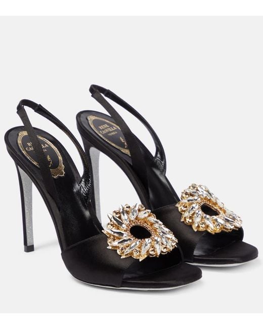 Rene Caovilla Black Amanda Sandals