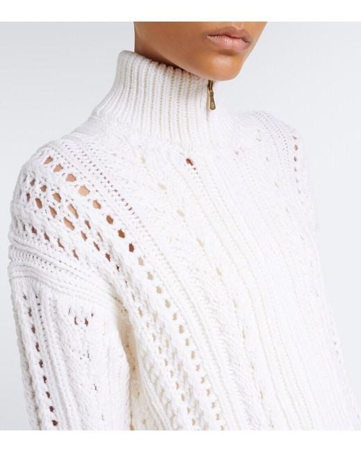 Eleventy White Wool Zip-Up Cardigan