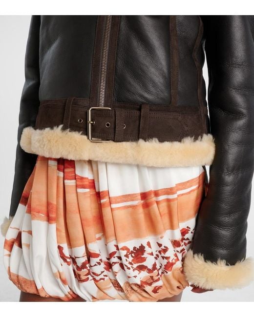J.W. Anderson Black Shearling-Trimmed Leather Jacket