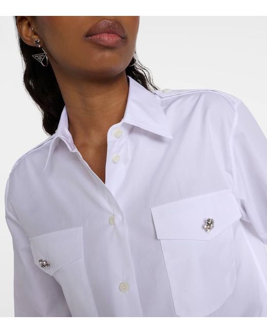 Camicia in cotone di Prada in White