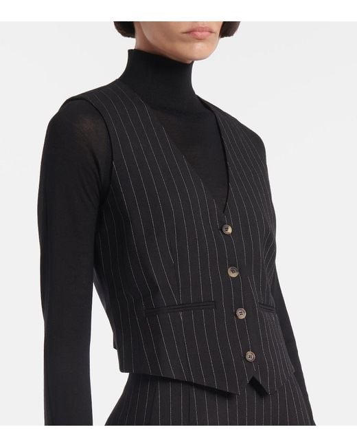Wardrobe NYC Black Pinstripe Wool Vest
