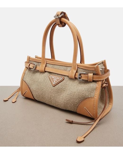 Prada Metallic Bonnie Small Top-Handle Bag