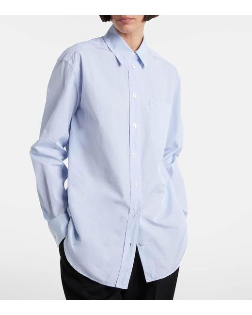The Row Blue Gavina Cotton Chambray Shirt