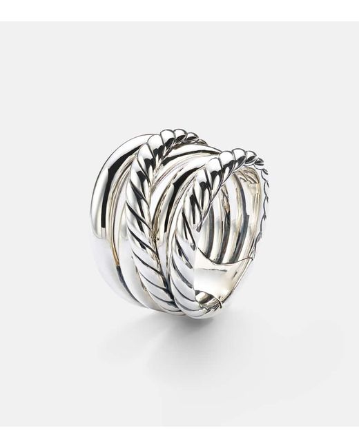 David Yurman White Ring Crossover Aus Sterlingsilber