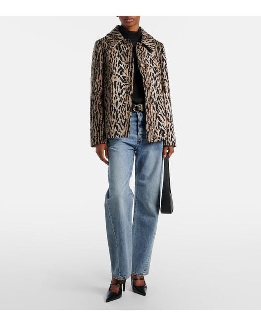Rixo Black Leila Leopard-Print Jacket