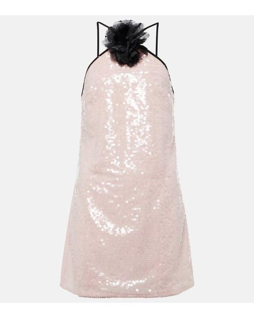 Robe A Sequins Self-Portrait en coloris Pink