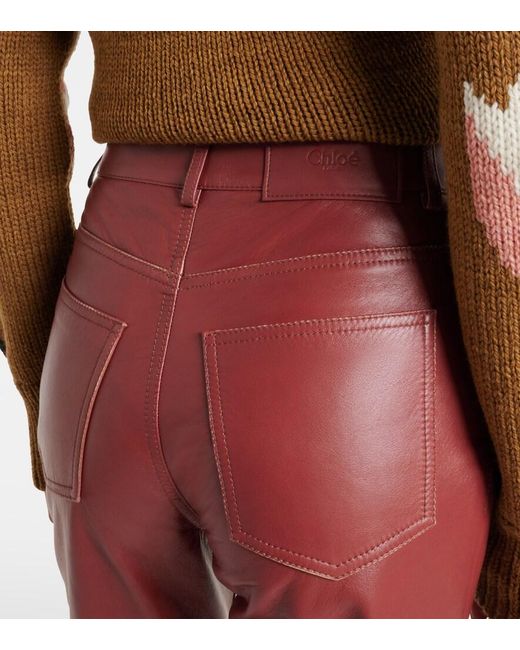 Chloé Leather Flared Pants