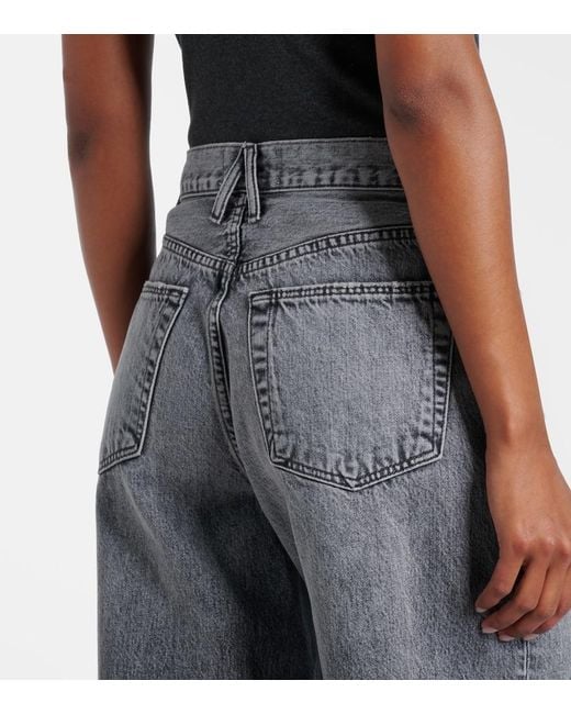 SLVRLAKE Denim Gray Cassie High-Rise Wide-Leg Jeans