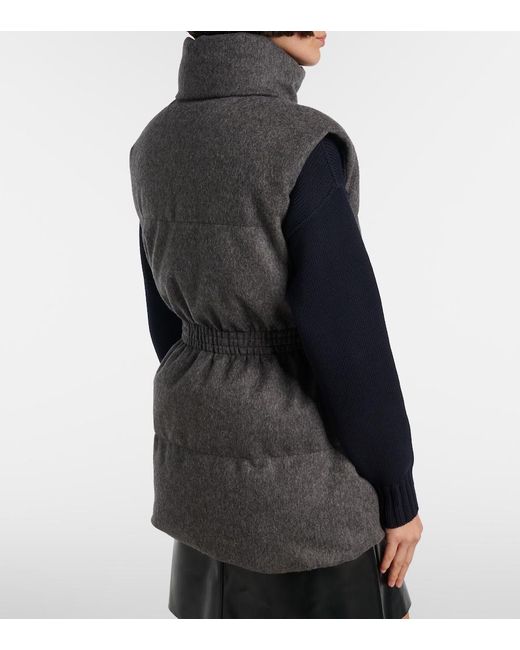 Prada Black Belted Virgin Wool Down Vest