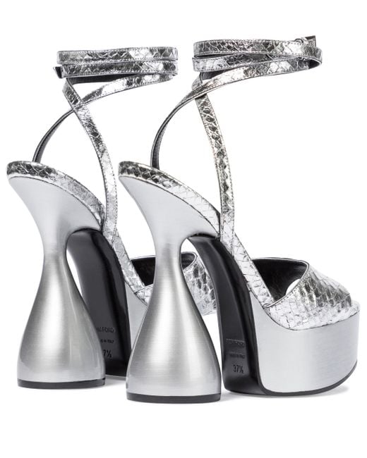 tom ford disco heels silver