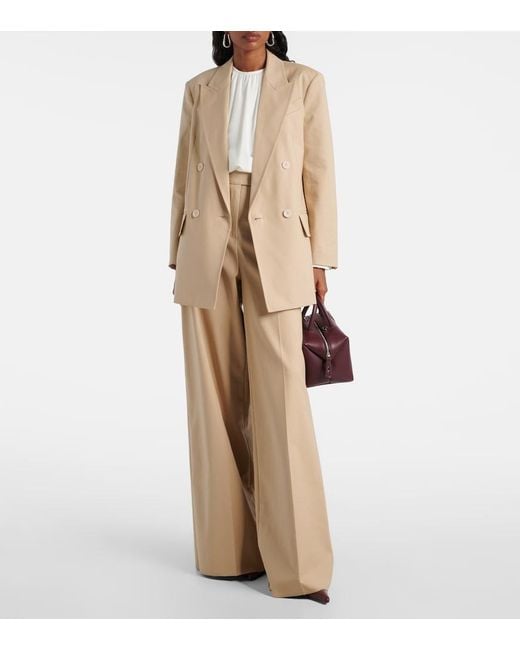 Max Mara Natural Suez Double-Breasted Cotton-Blend Blazer