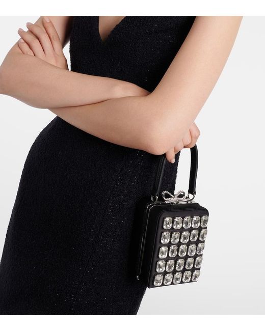 Pochette Micro A Cristaux Self-Portrait en coloris White