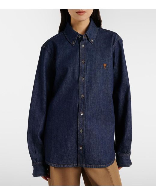 AMI Blue Ami De Cour Denim Shirt