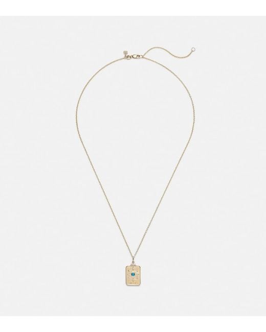 Sydney Evan Metallic Eye Tarot Card 14Kt Pendant Necklace With And Diamonds