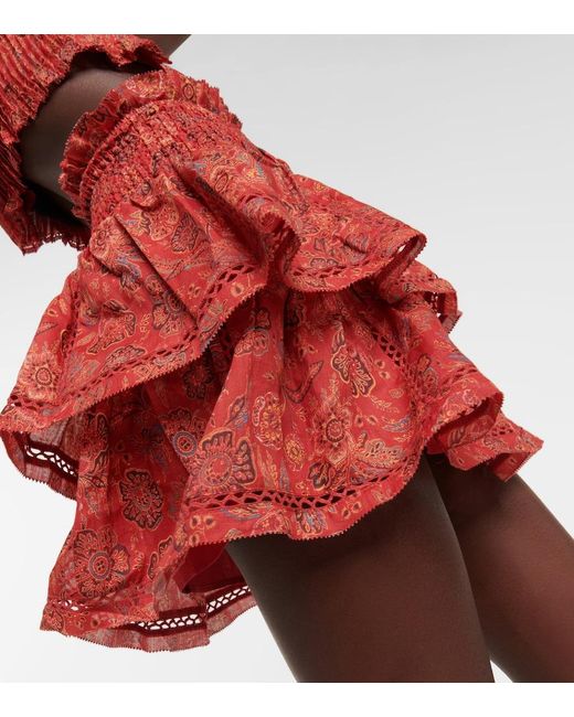 Sir Red Allegra Floral Ramie Miniskirt
