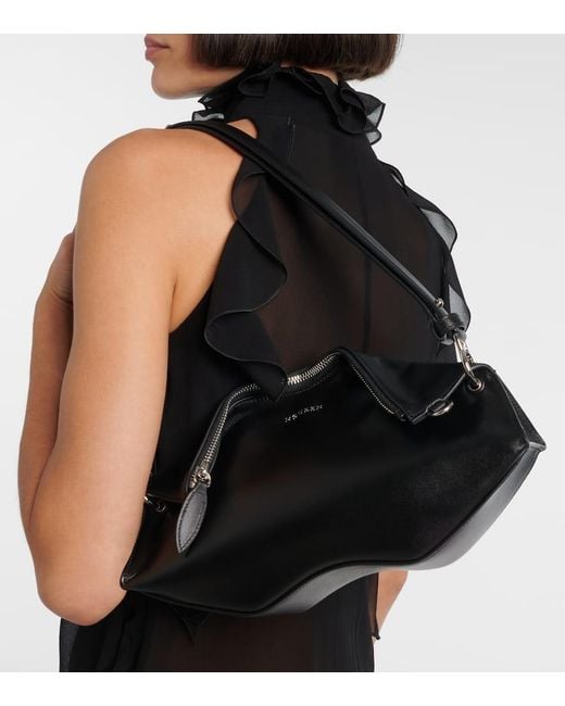 Alexander McQueen Black Manta Small Leather Clutch