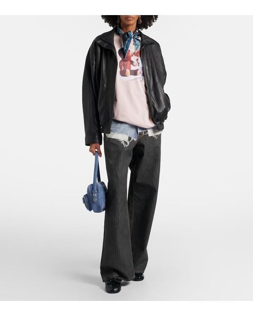 Acne Blue Camero Party Suede Shoulder Bag