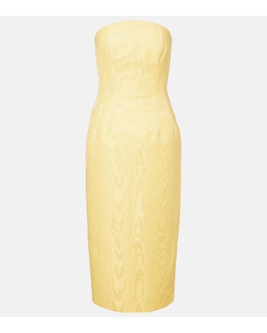 Emilia Wickstead Yellow Hailee Moire Mikado Corset Dress