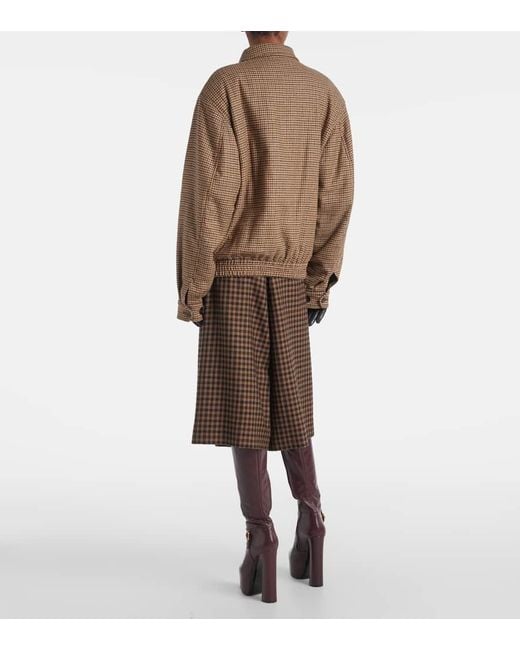 Saint Laurent Brown Houndstooth Padded Jacket