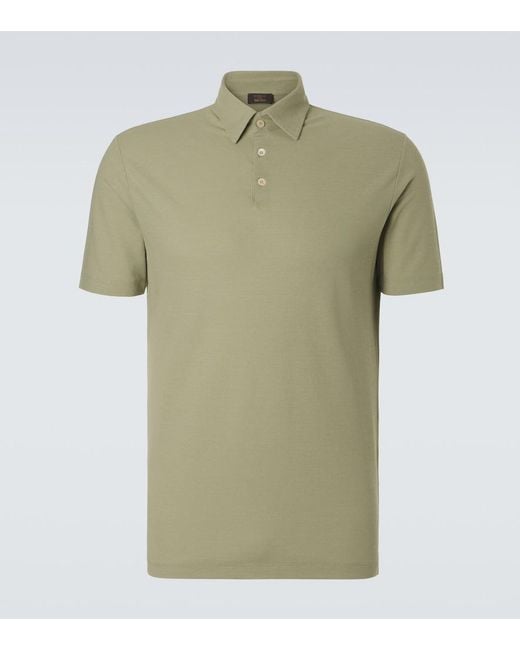 Slowear Green Zanone Cotton Polo Shirt for men