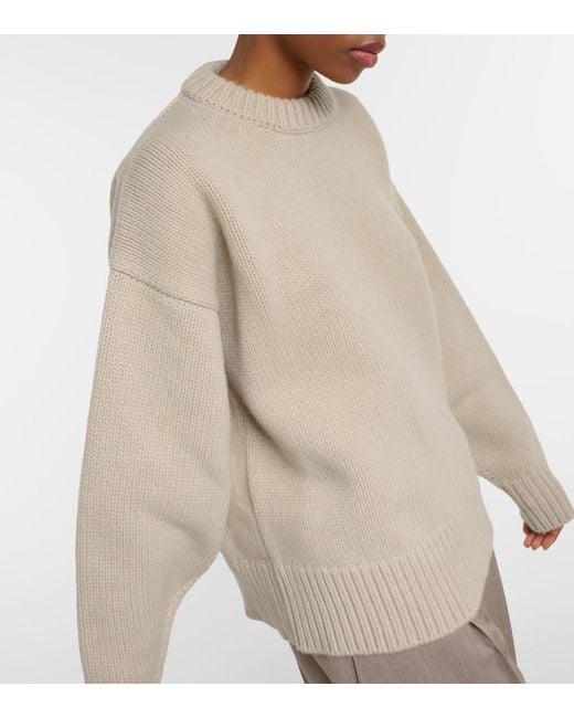 The Row White Ophelia Wool And Cashmere Sweater