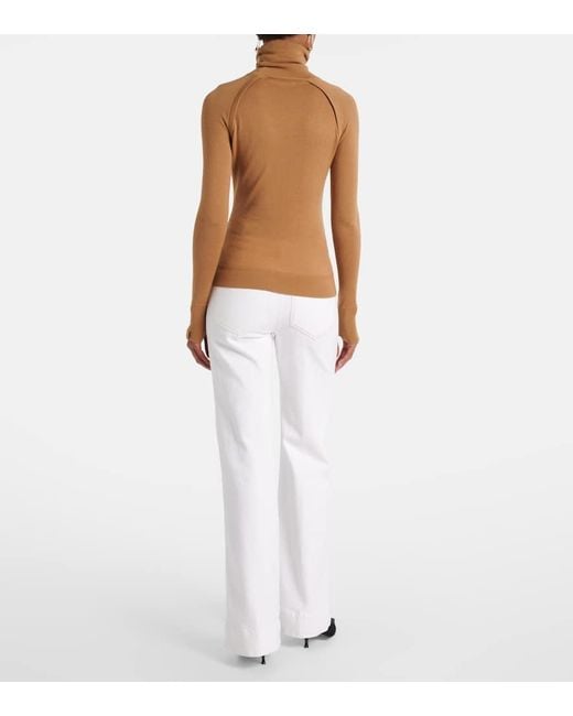 Pull A Col Roule En Laine Victoria Beckham en coloris Brown