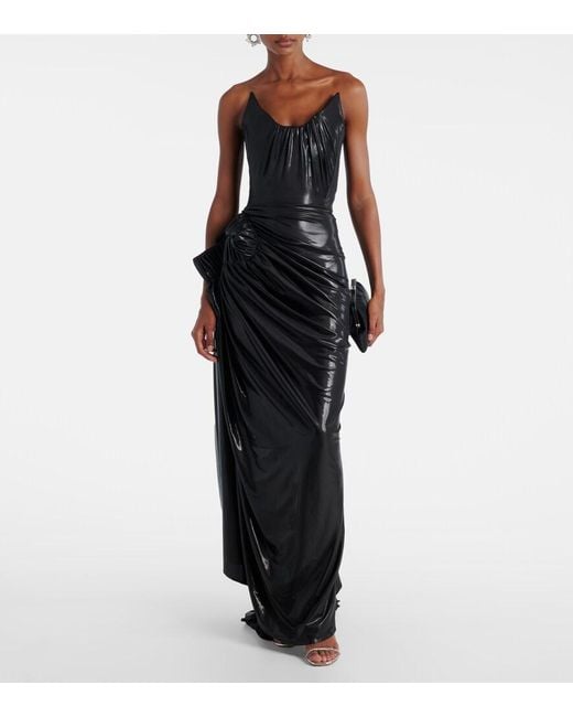Maticevski Black Lexicon Draped Gathered Gown