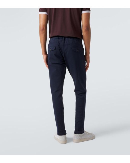 Eleventy Blue Cotton-Blend Slim Pants for men