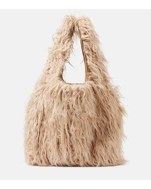 Dries Van Noten Natural Marche Large Faux Fur Shopper
