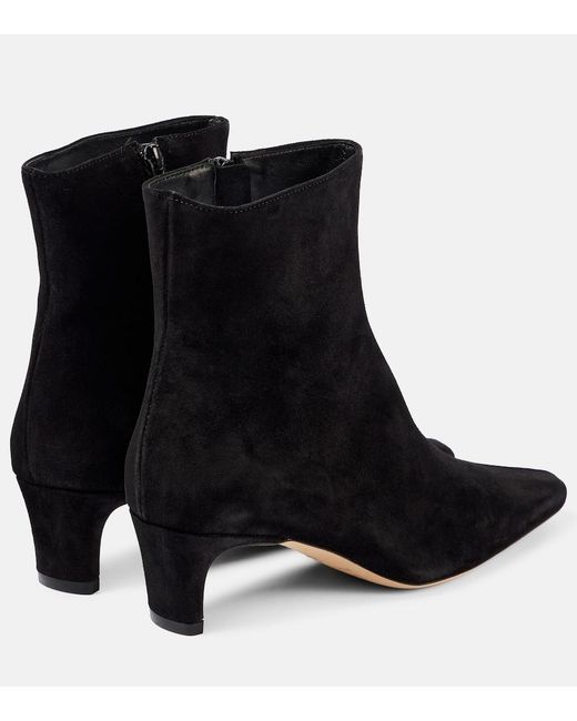 Staud Black Wally 55 Suede Ankle Boots