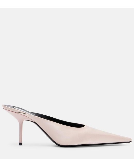 Victoria Beckham Pink Sloan Satin Mules