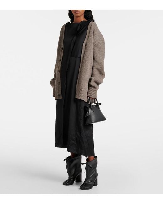 Maison Margiela Black Tabi Drawstring Leather Ankle Boots