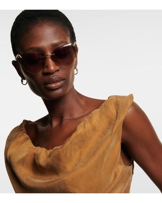 BVLGARI Brown Cat-Eye-Sonnenbrille Serpenti Viper