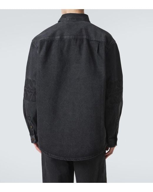 Loewe Black Anagram Denim Overshirt for men