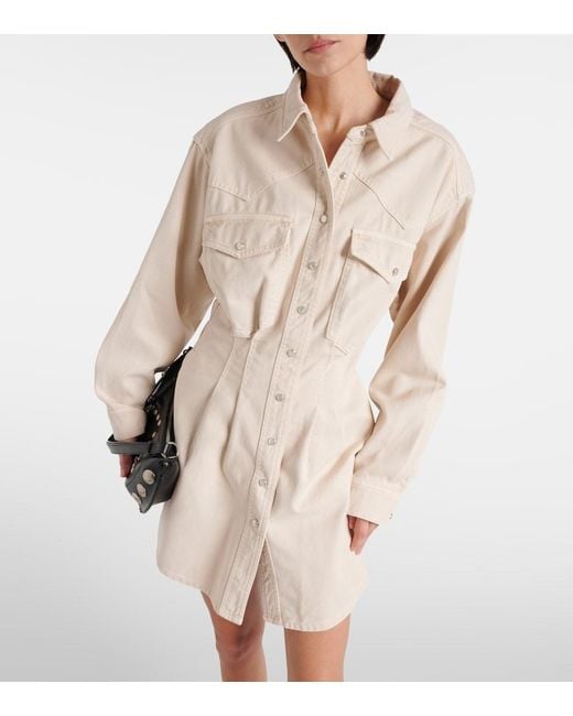 Isabel Marant Natural Liliko Twill Shirt Dress