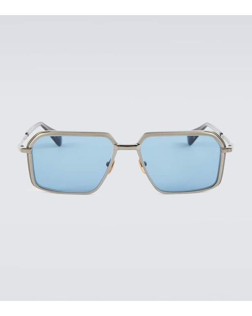 Jacques Marie Mage Blue Vasco Rectangular Sunglasses for men