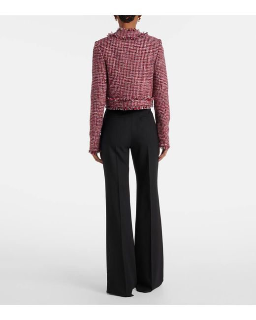 Safiyaa Red Wool-Blend Tweed Jacket