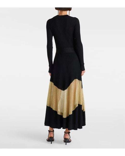 Ulla Johnson Black Maxikleid Roanne Aus Strick Und Lame