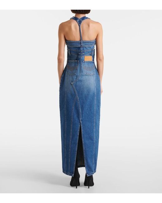 Jean Paul Gaultier Blue Overall Detail Denim Dress