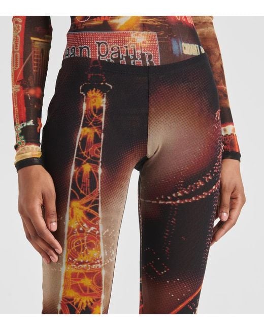 Jean Paul Gaultier Pigalle Printed Mesh Flared Pants