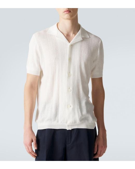 Brioni White Linen And Cotton Shirt for men