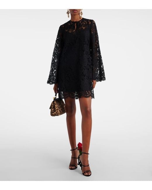 Dolce & Gabbana Black Minikleid Aus Spitze