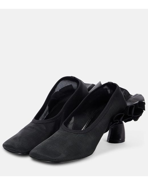 Dries Van Noten Black Pumps Aus Mesh Mit Leder