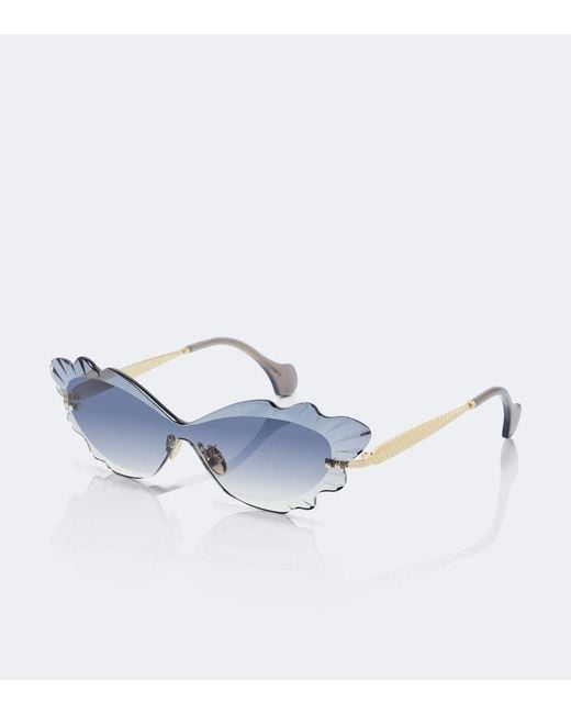 Aquazzura Blue Palm Beach Cat-Eye Sunglasses