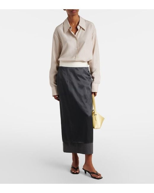 Rohe Black Wool Pencil Skirt